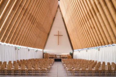Shigeru Ban's Cardboard Cathedral. Photo: Stephen Goodenough for the New York Times.