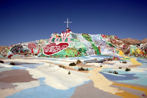Salvation Mountain by Leonard Knight in Imperial County, CA. Photo: Chris Wang