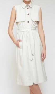 Billy Reid Eloise Sleeveless Trench in Bone.