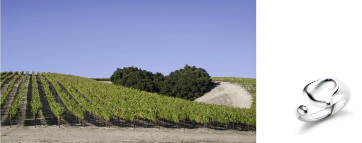 Heart Hill at Niner Wine Estates in Paso Robles, CA paired with Tiffany Elsa Peretti Full Heart Ring.