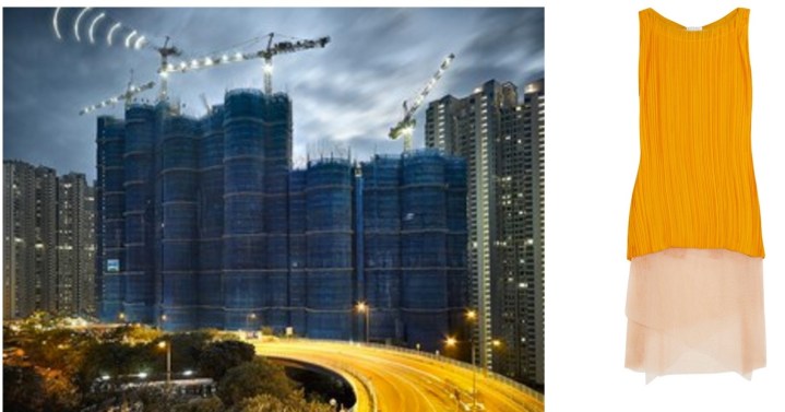 Cocoon and Cranes Hong Kong 2008 by Peter Steinhauer paired with Vionnet Tulle and Pleated Crepe Dress.