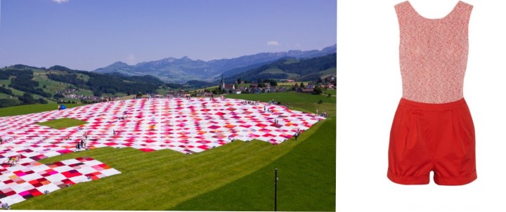 Bignik in Stein, Switzerland paired with Alice + Olivia Lulue Boucleé and Stretch Woven Playsuit.