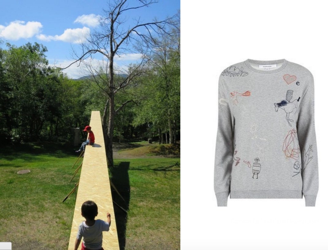 Air Garden by Ryo Yamada for the Sapporo International Art Festival 2014 paired with Carven Embroidered Sweatshirt.