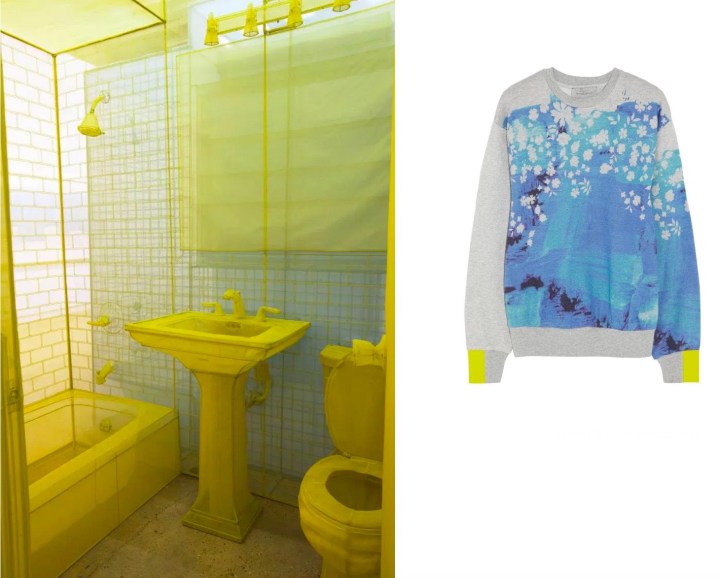 Do Ho Suh's "348 West 22nd Street" at The Contemporary Austin in Austin, TX (Photo by Brian Fitzsimmons) paired with Preen Splash Sweatshirt. 