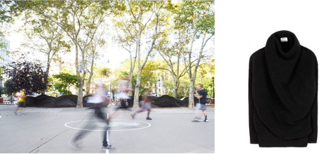 "Uplift" by Jarrod Beck in Sara D. Roosevelt Park on the Lower East Side of Manhattan paired with Acne Studios Galactic Oversized Turtleneck. 