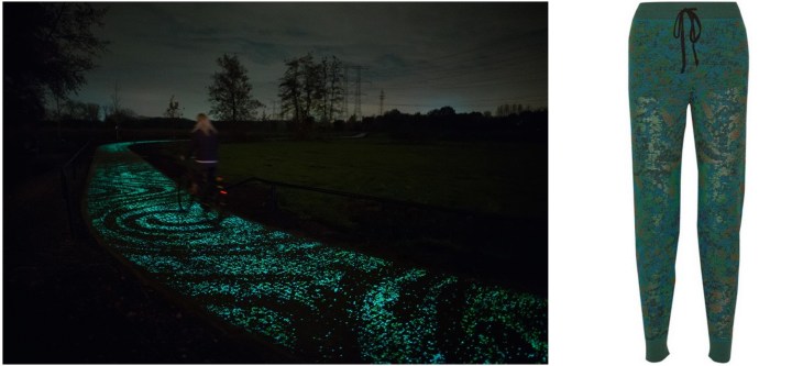 Dutch design lab Studio Roosegaarde recently opened the Van Gogh-Roosegaarde Cycle Path in Nuenen, Netherlands (c/o designboom) paired with M Missoni Metallic Track Pants. 