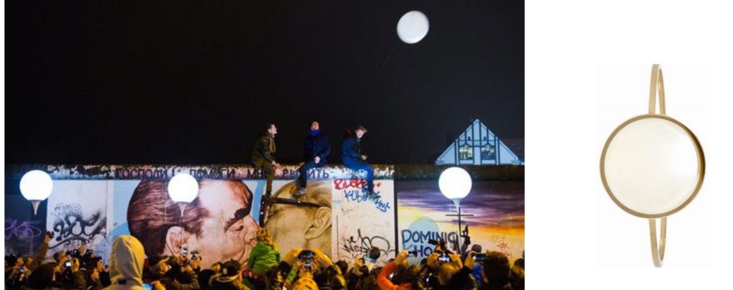 "Border of Light" balloons were released into the sky last night in Berlin (c/o The New York Times/ Lukas Schulze of European Pressphoto Agency) paired with Isabel Marant Buffalo Bone Bangle.